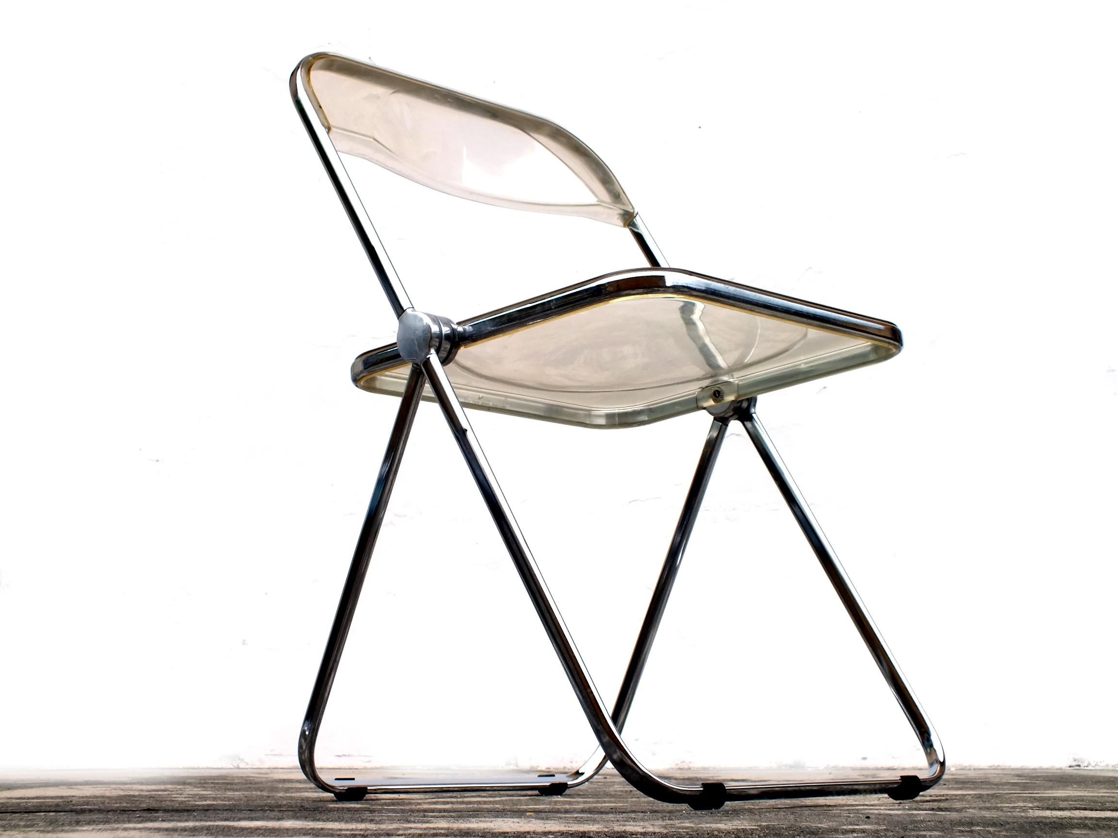 Piretti Giancarlo Design for Anonima Castelli in Years 1970 Four Plia Chairs In Good Condition For Sale In Biella, IT