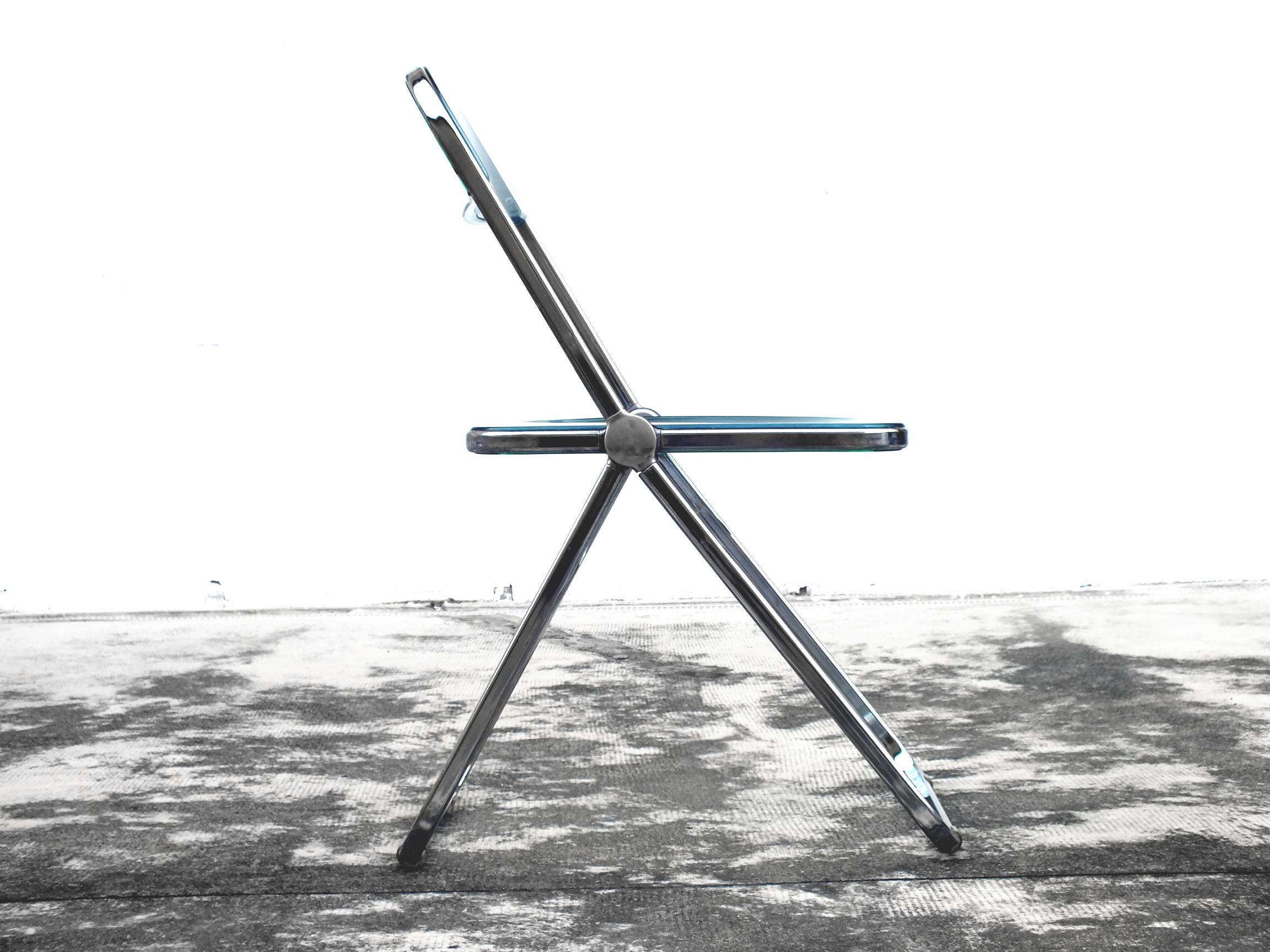 Late 20th Century Piretti Giancarlo Design for Anonima Castelli in Years 1970 Four Plia Chairs For Sale