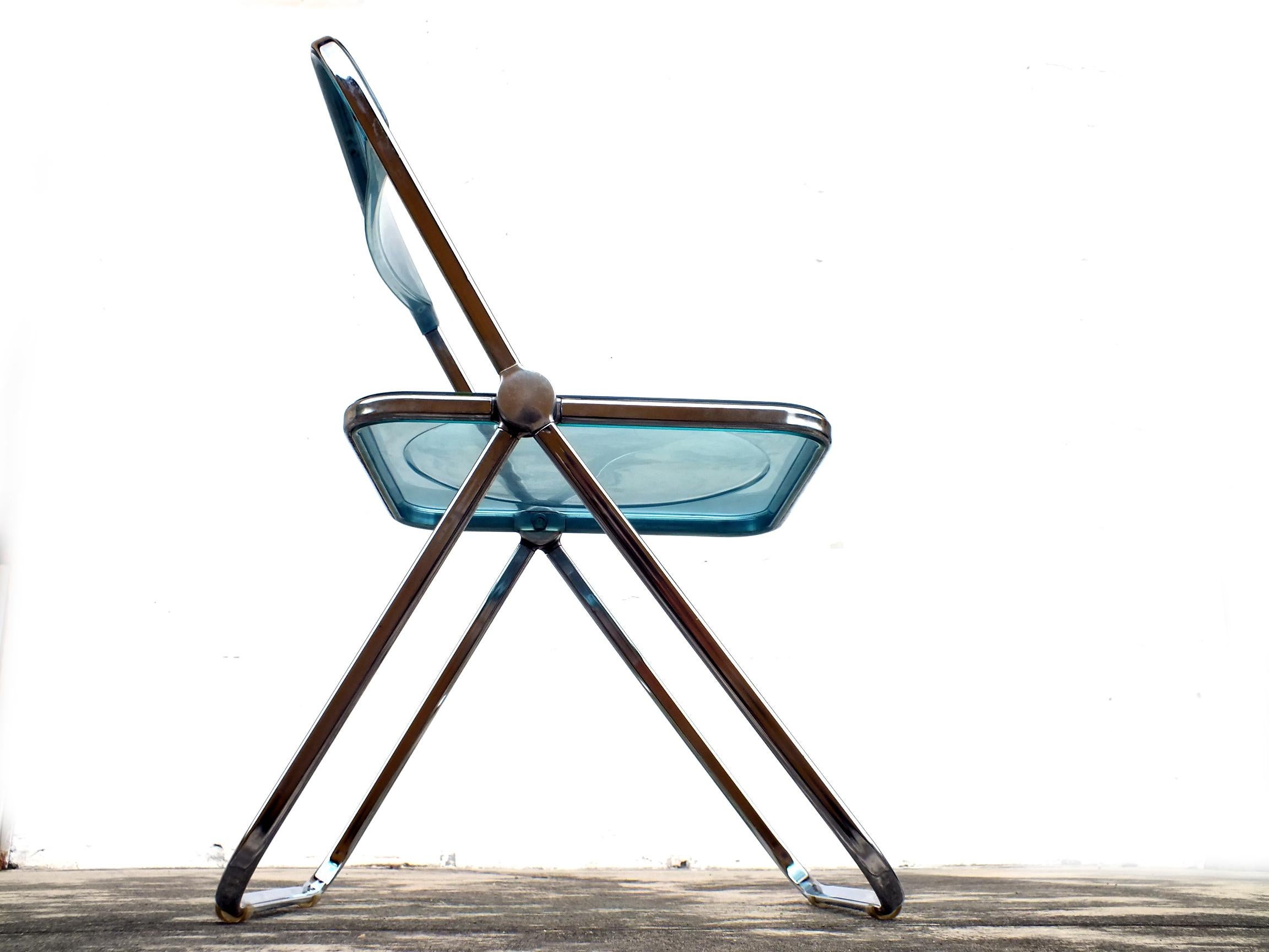 Piretti Giancarlo Design for Anonima Castelli in Years 1970 Four Plia Chairs For Sale 1