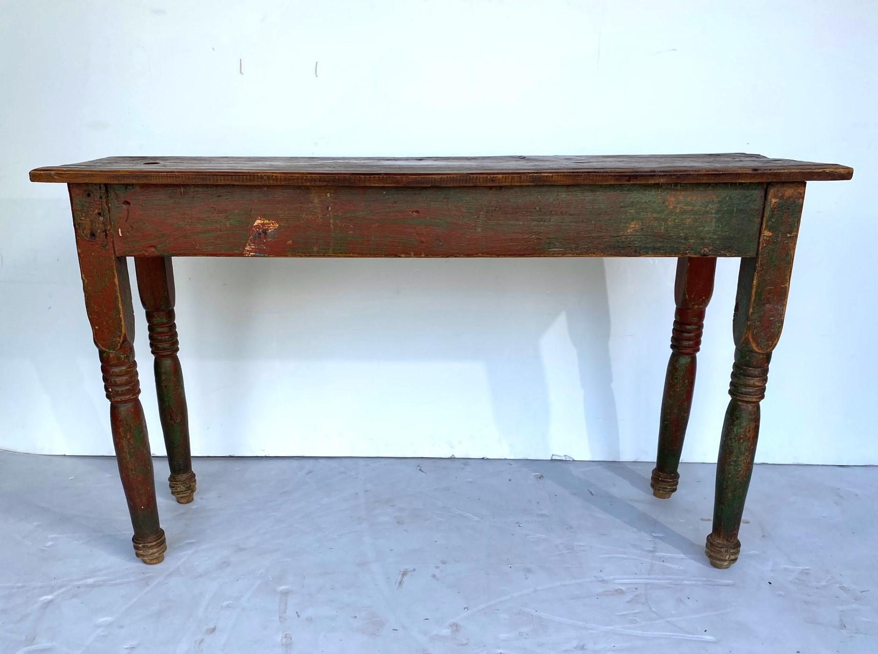 Mid-20th Century Pirimitve Console Table For Sale