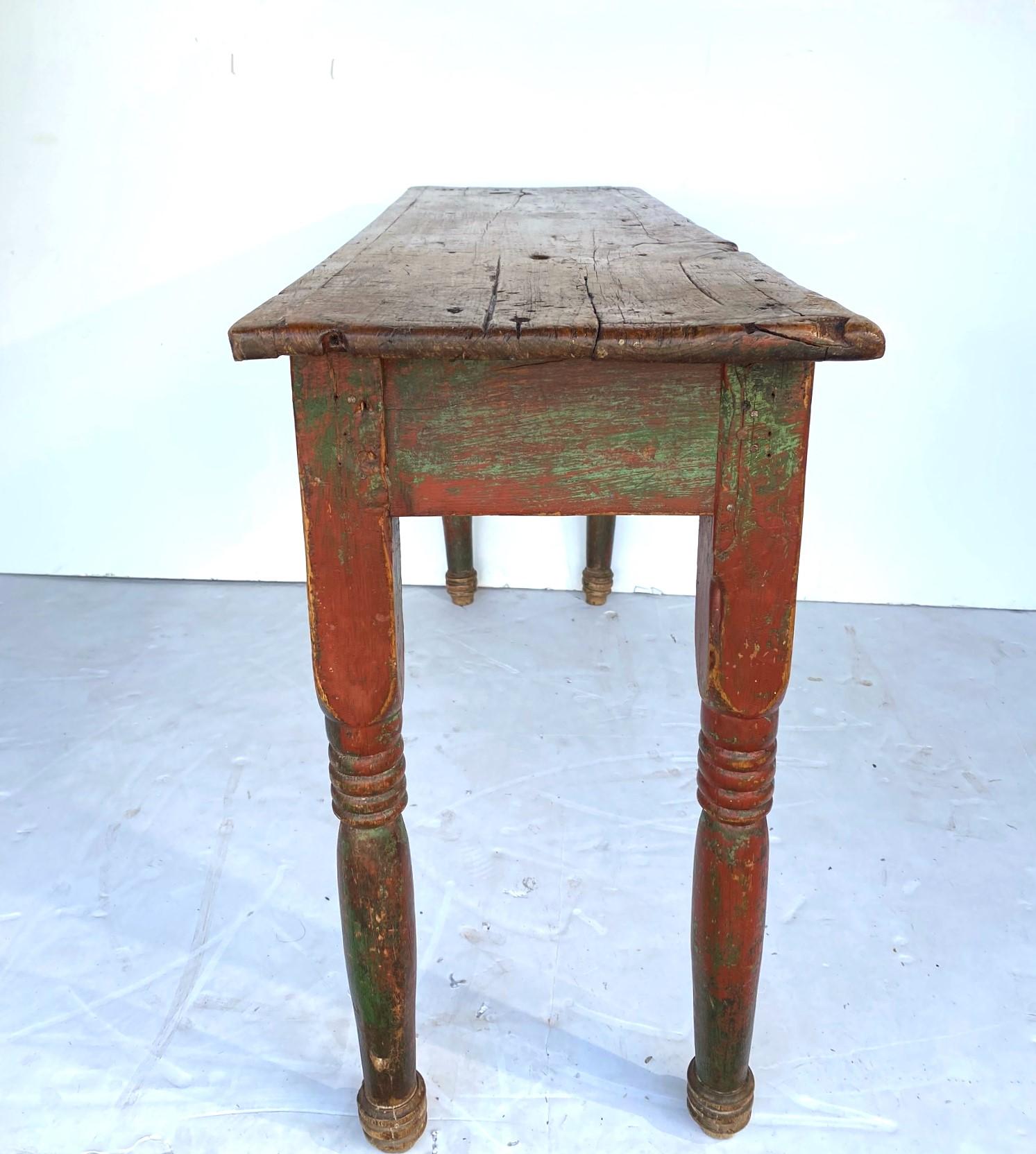 Wood Pirimitve Console Table For Sale