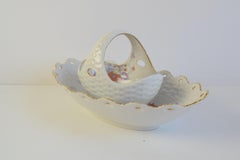 Ensemble panier et bol Pirken Hammer en porcelaine avec bordure dorée