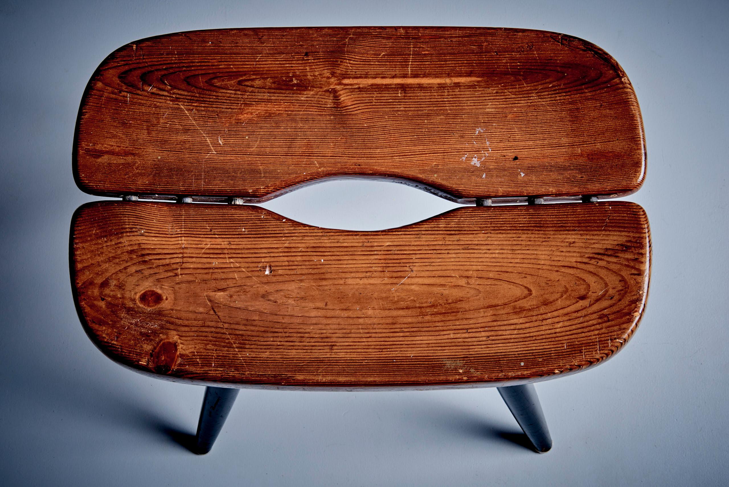 Mid-Century Modern Pirkka Stool by Ilmari Tapiovaara for Laukaan Puu For Sale