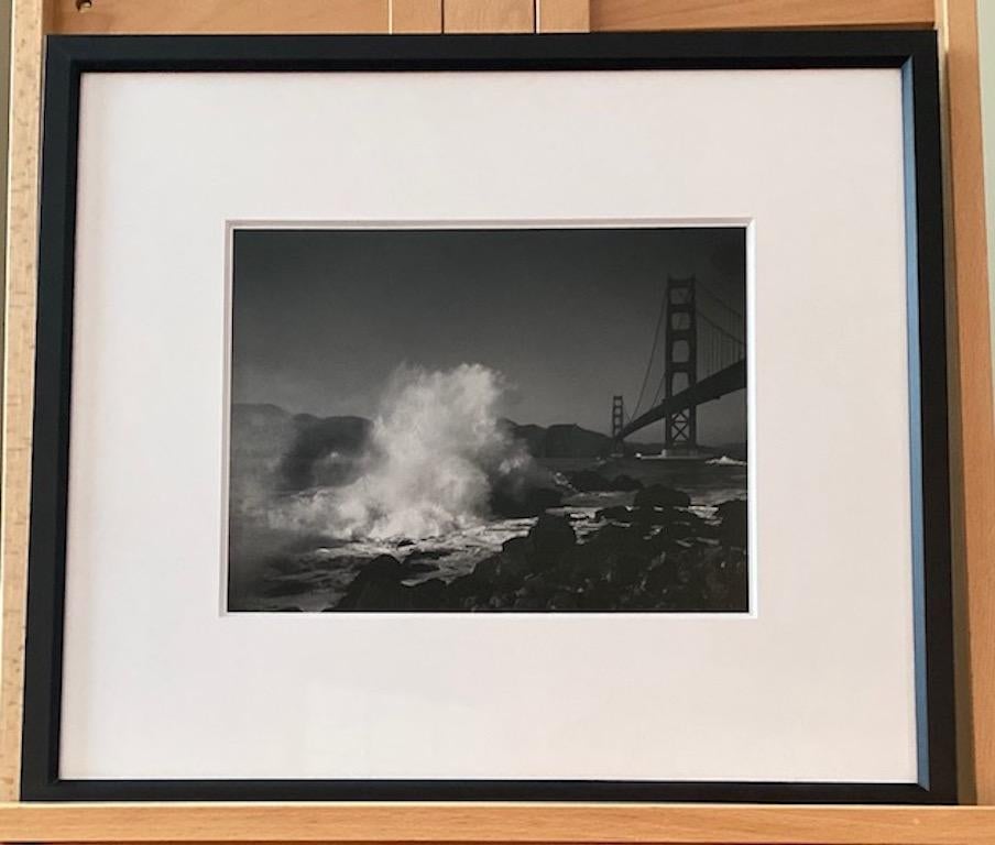 BREAKING WAVES AND GOLDEN GATE San Francisco - Photograph by Pirkle Jones