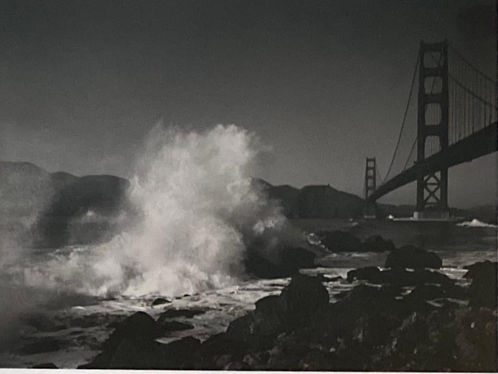 Pirkle Jones Landscape Photograph - BREAKING WAVES AND GOLDEN GATE San Francisco