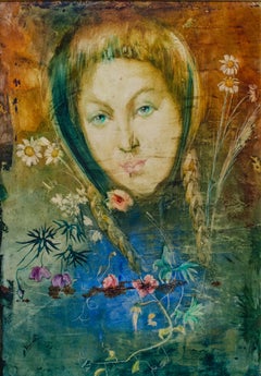 Piroska Hévizi Surrealist Painting of a Hungarian Girl