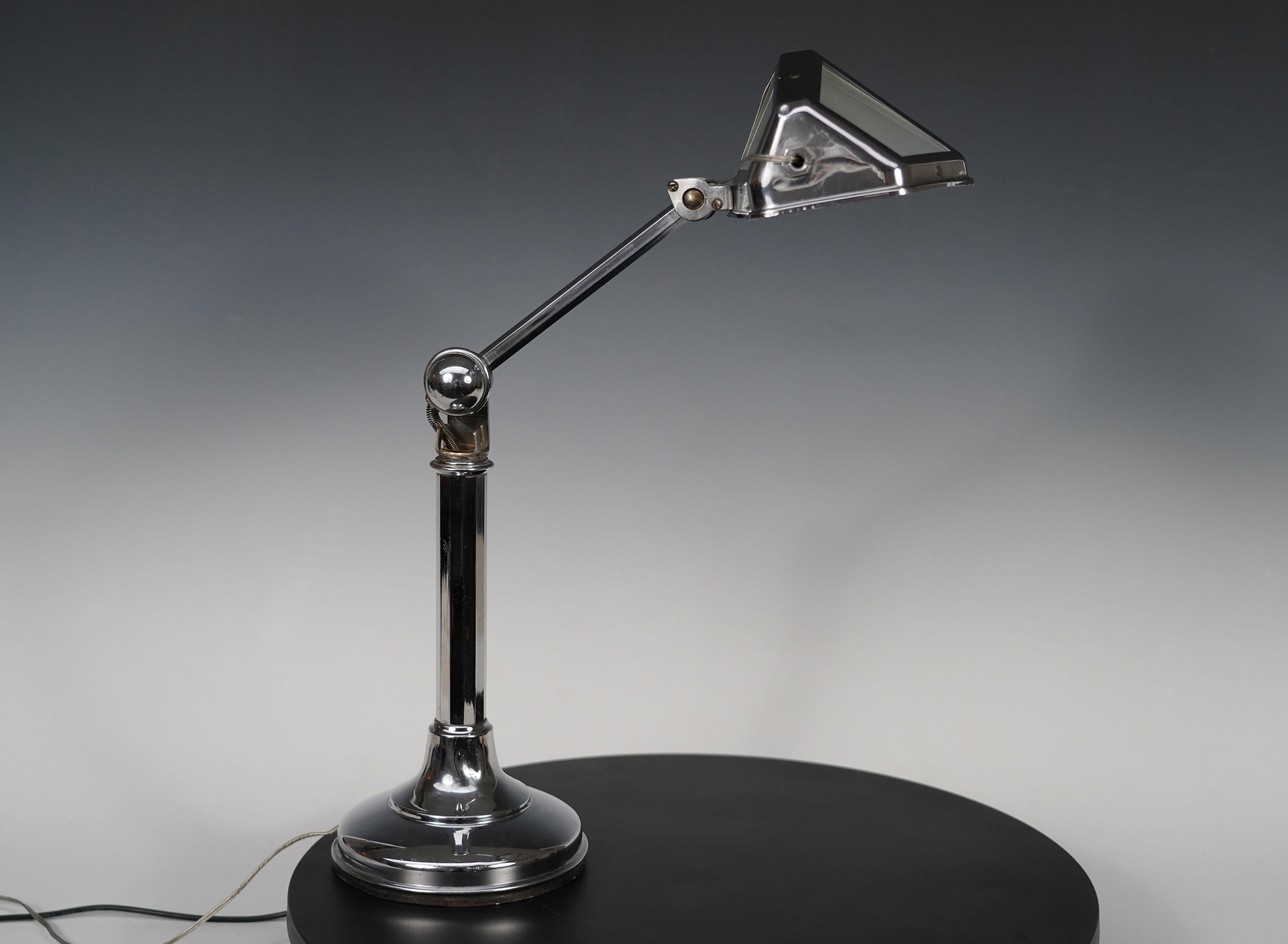 Art Deco  Pirouett model Desk Lamp, designed by J. Chavanis, France, Circa 1940 For Sale