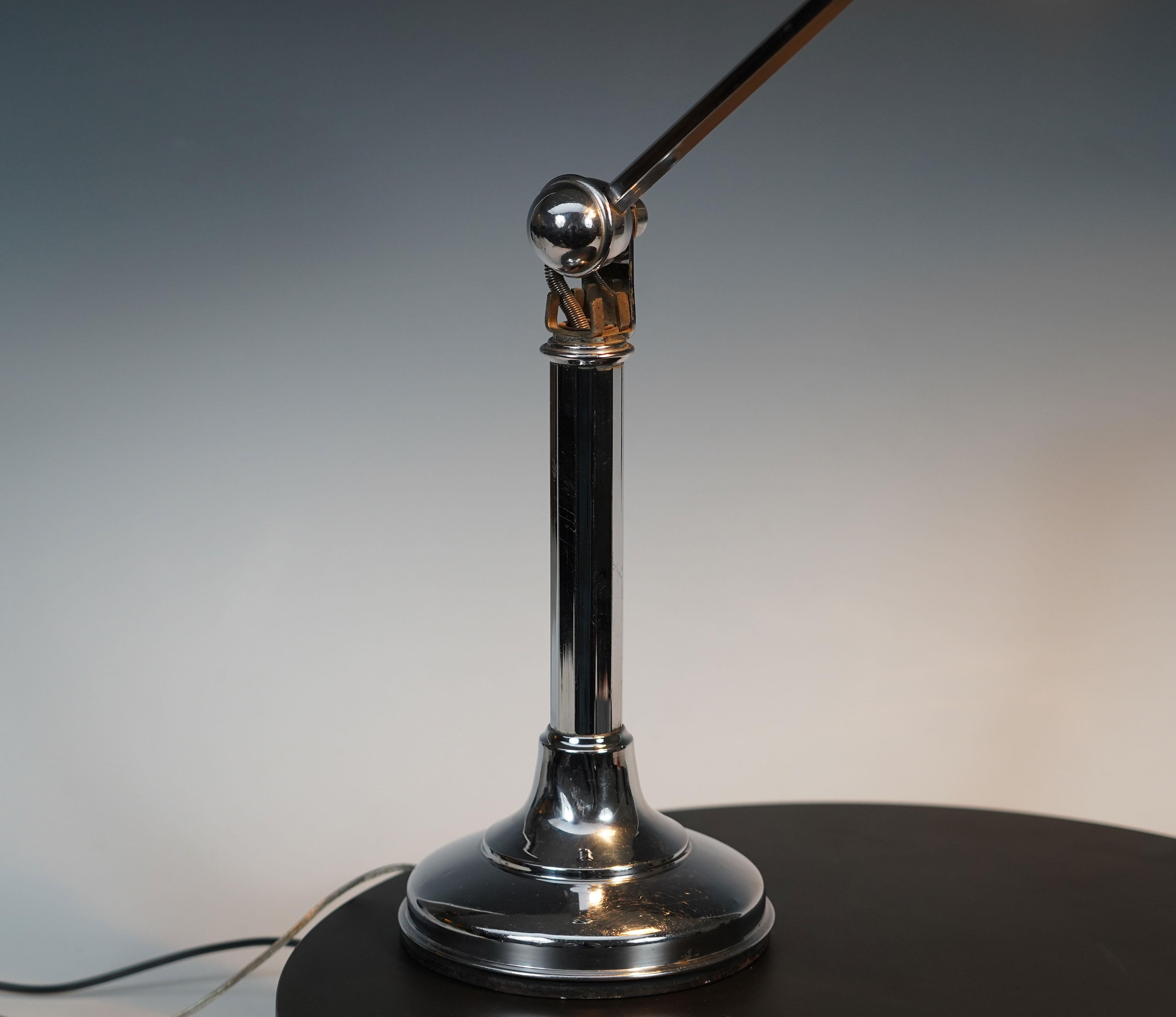 Mid-20th Century  Pirouett model Desk Lamp, designed by J. Chavanis, France, Circa 1940 For Sale