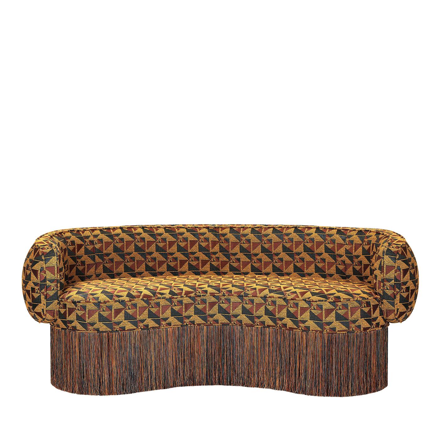 The Pirouette Sofa is the evolution of the iconic Pirouette armchair, introducing sculptural form and bold sophistication to contemporary interiors. Measuring 177 cm in length, 85 cm in width, and 74 cm in height, it features a curved, bean-shaped