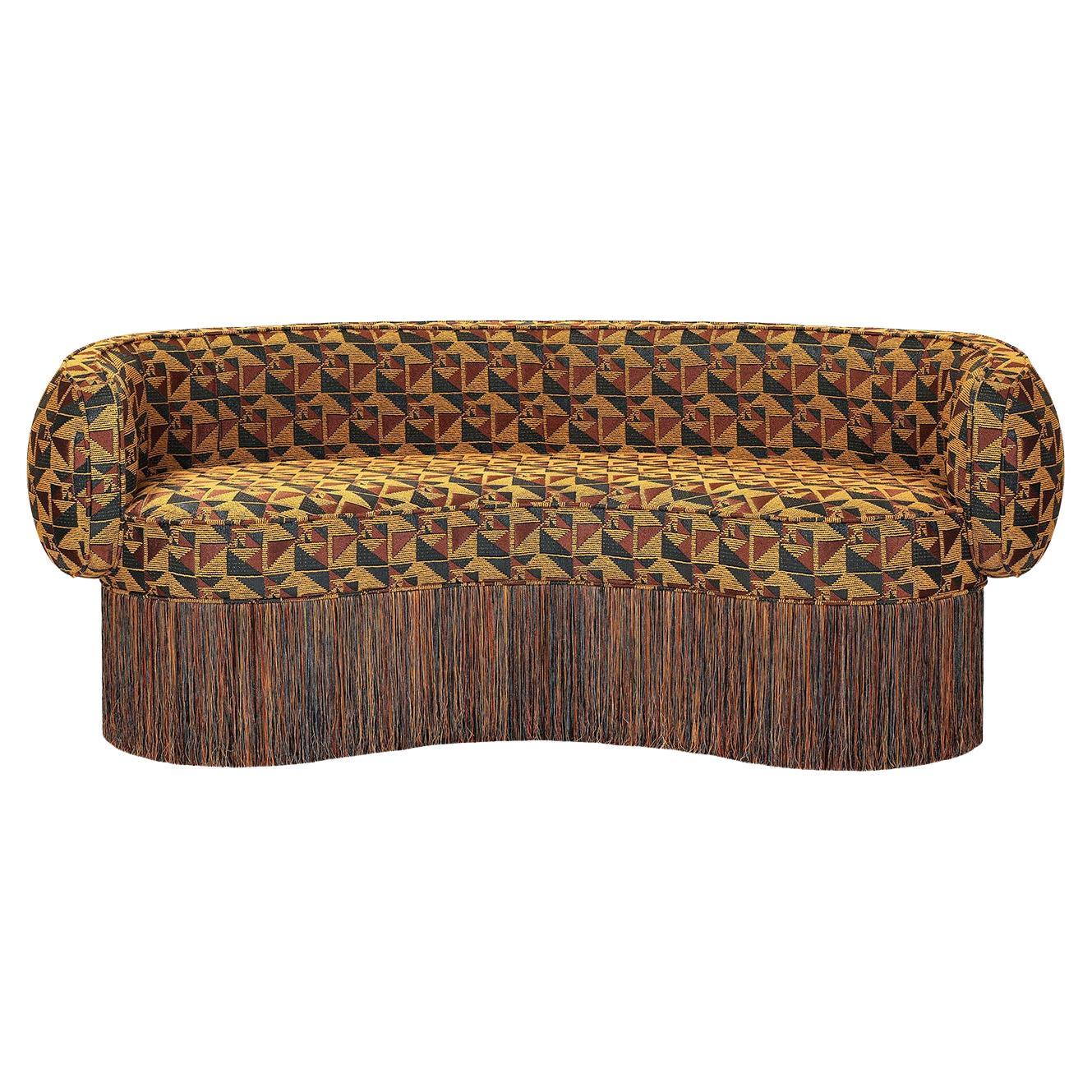 Pirouette Beans Multicolor jacquard fabric sofa by Lorenza Bozzoli Couture For Sale