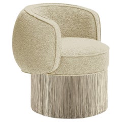 Sillón giratorio de tela Bouclé beige Pirouette de Lorenza Bozzoli Couture