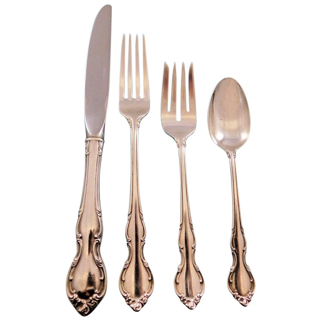 Pirouette by Alvin Sterling Silver Flatware Set for 6 Service 30 pieces For Sale