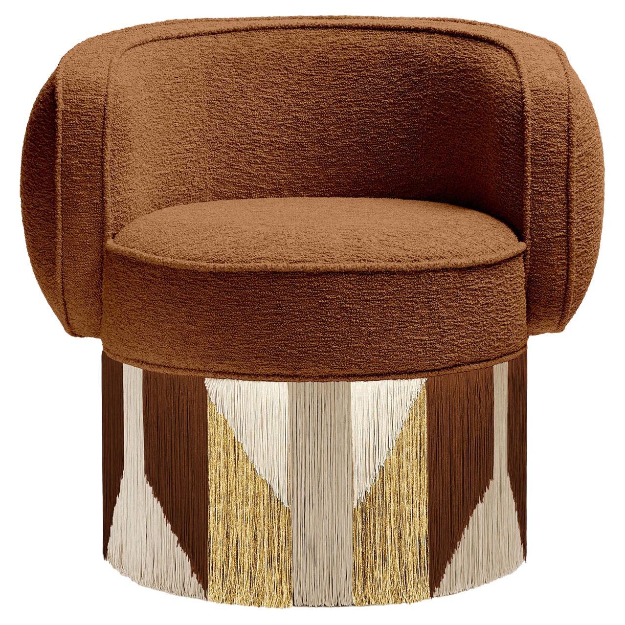 Pirouette Clu Brown Swivel Armchair by Lorenza Bozzoli