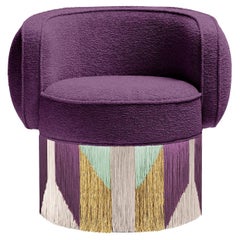 Pirouette Clu Tribe Purple Swivel Armchair by Lorenza Bozzoli