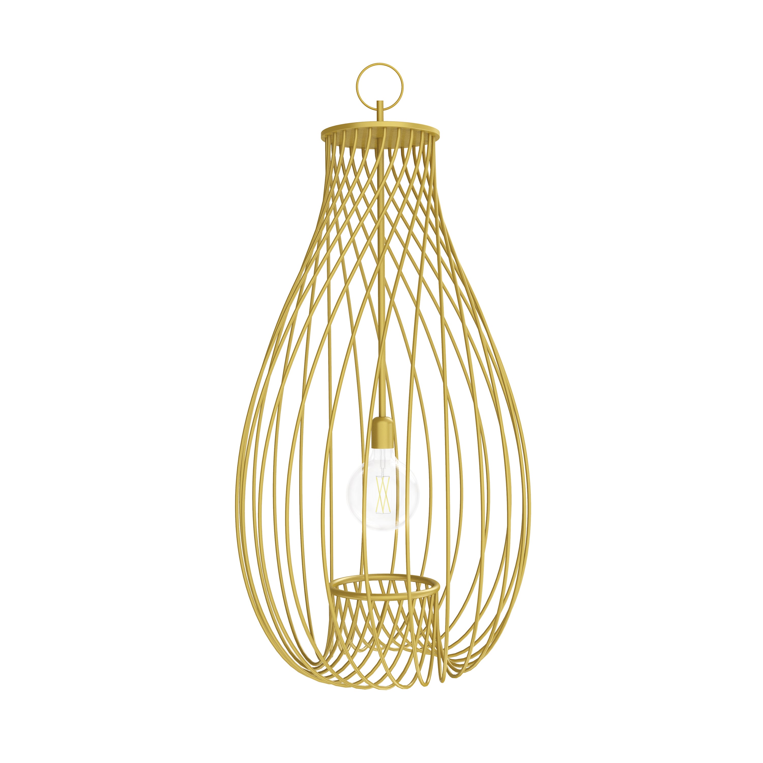 Lampada a sospensione decorativa contemporanea Pirouette II Gold Steel di JSPR