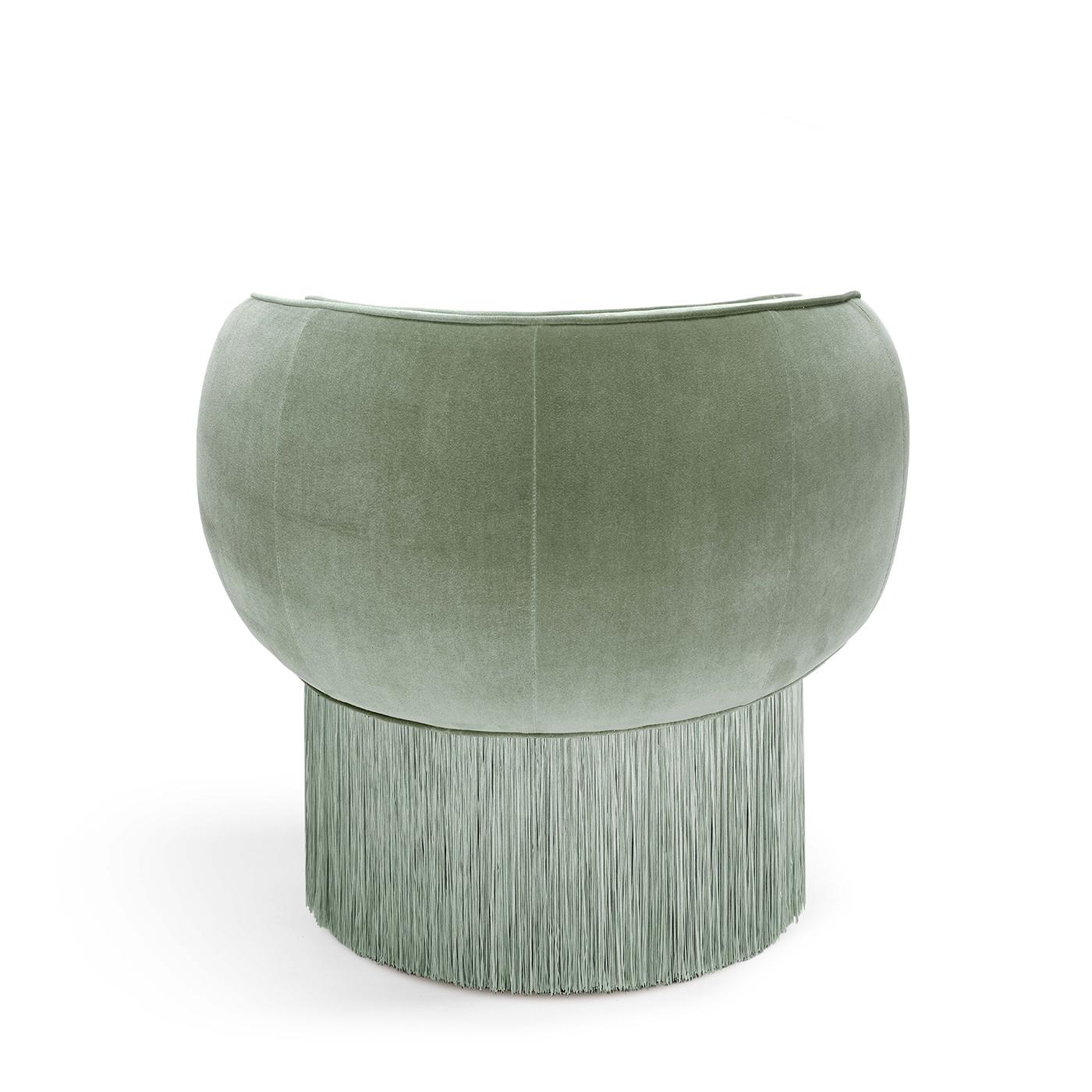 italien Fauteuil pivotant Pirouette vert clair en velours de Lorenza Bozzoli Couture en vente