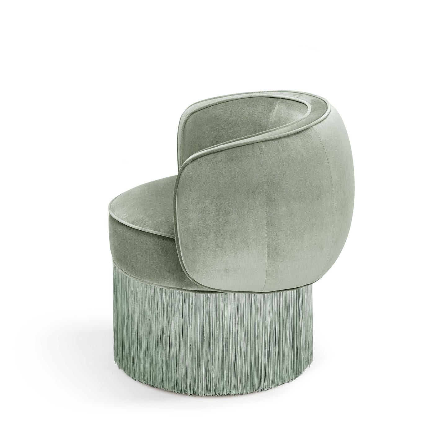 Fauteuil pivotant Pirouette vert clair en velours de Lorenza Bozzoli Couture Neuf - En vente à Milan, IT