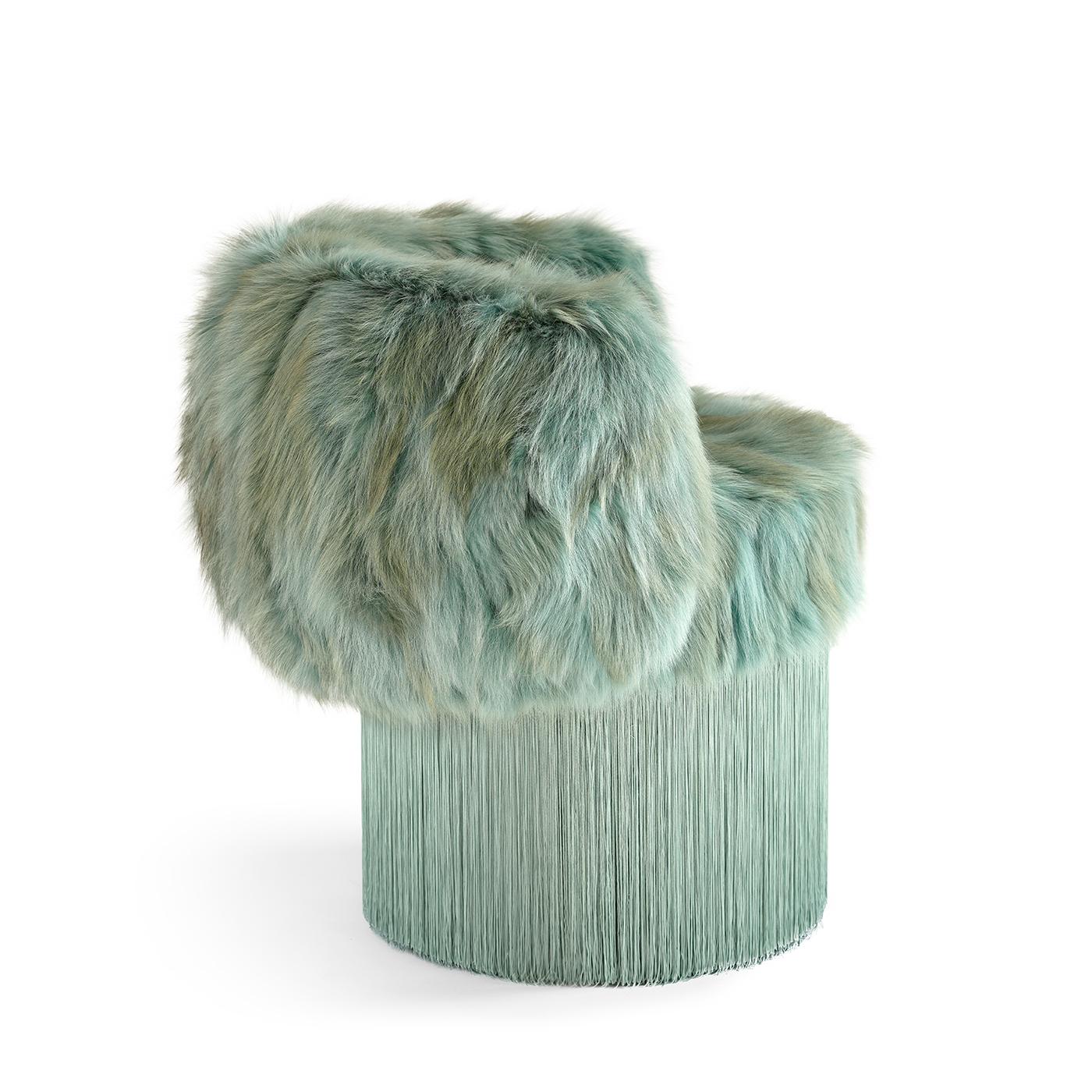 italien Fauteuil de coyote vert Pirouette Tiffany par Lorenza Bozzoli Couture en vente