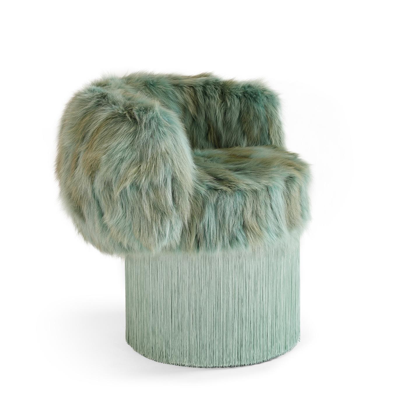 XXIe siècle et contemporain Fauteuil de coyote vert Pirouette Tiffany par Lorenza Bozzoli Couture en vente