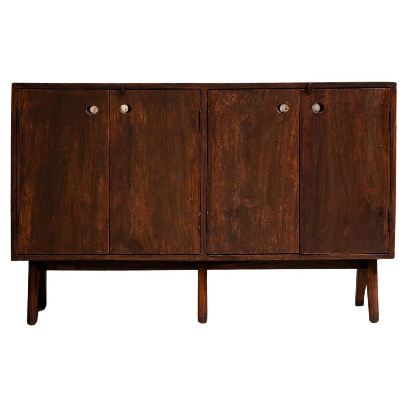 PIRRE JEANNERET Teak Low Cupboard For Sale
