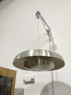 Pirro Cuniberti Pendelleuchte aus gebürstetem, gedrehtem Aluminium für Sirrah 1972