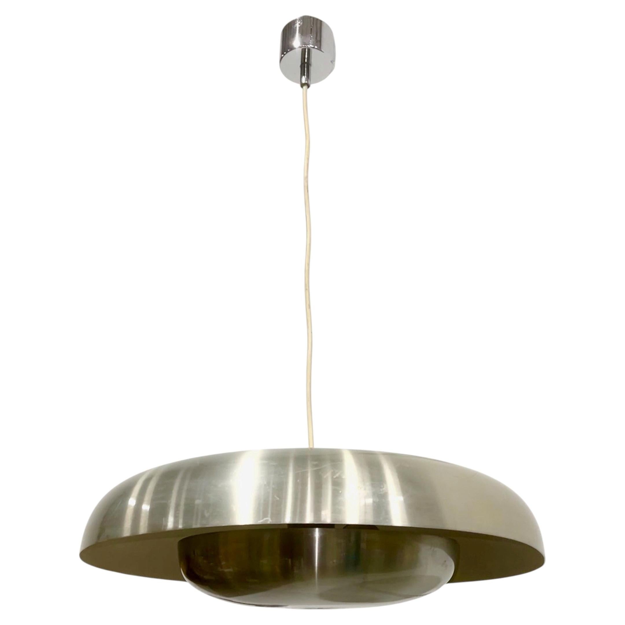 Pirro Cuniberti Brushed Spun Aluminum Pendant for Sirrah 1972 For Sale