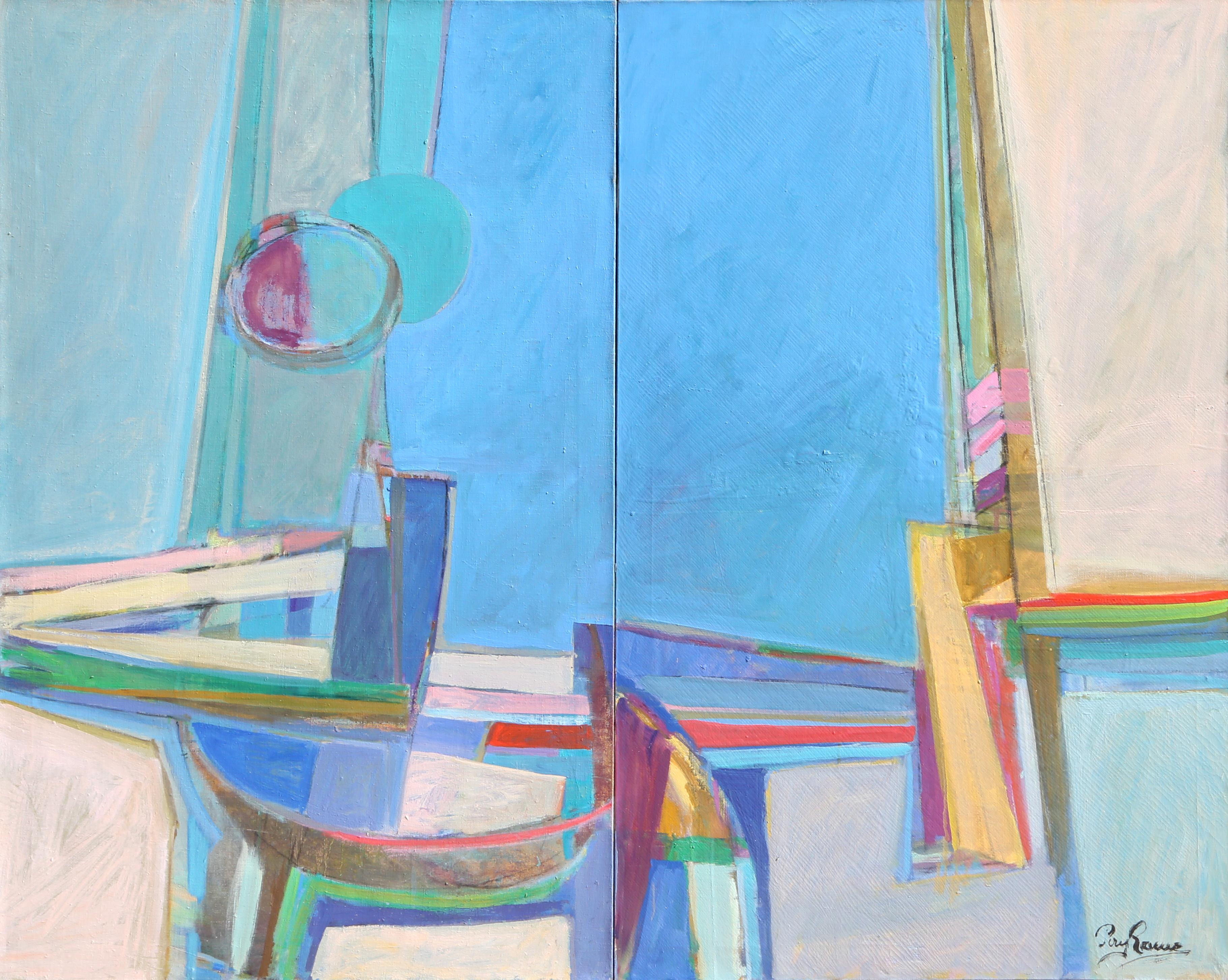 Artista: Piry Rame, checo/americano (1921 - 2001)
Título: Puerto
Año: 1987
Técnica: Óleo sobre dos lienzos unidos, firmado a la derecha.
Tamaño: 121,92 cm x 152,4 cm (48 pulg. x 60 pulg.)

Piry Rame nació en Checoslovaquia y llegó a Estados Unidos