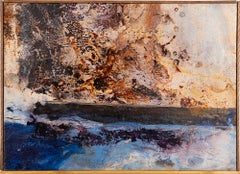 Vintage Mid Century Modern Abstract Expressionist Ethereal Organic Oil Painting