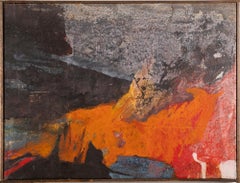 Peinture à l'huile organique éthérée expressionniste abstraite vintage et moderne du milieu du siècle dernier