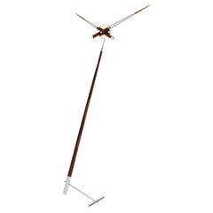 Pisa N Floor Clock by Nomon: Modern Chromed Steel
Walnut Design