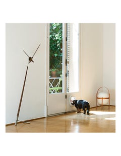 Pisa N Floor Clock by Nomon: Modern Chromed Steel & Walnut Design