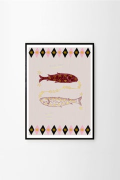 Fische Baby Zodiac Zeichen Poster von Leticia Gagetti - Größe A1