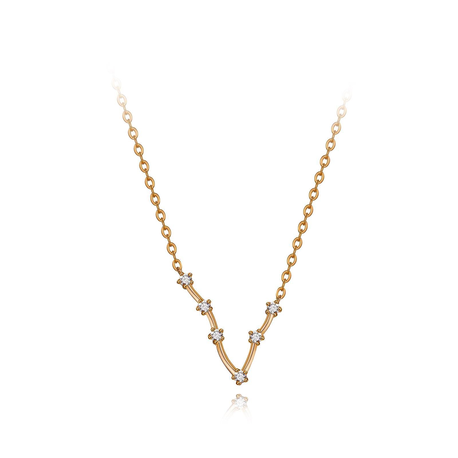 pisces constellation necklace gold