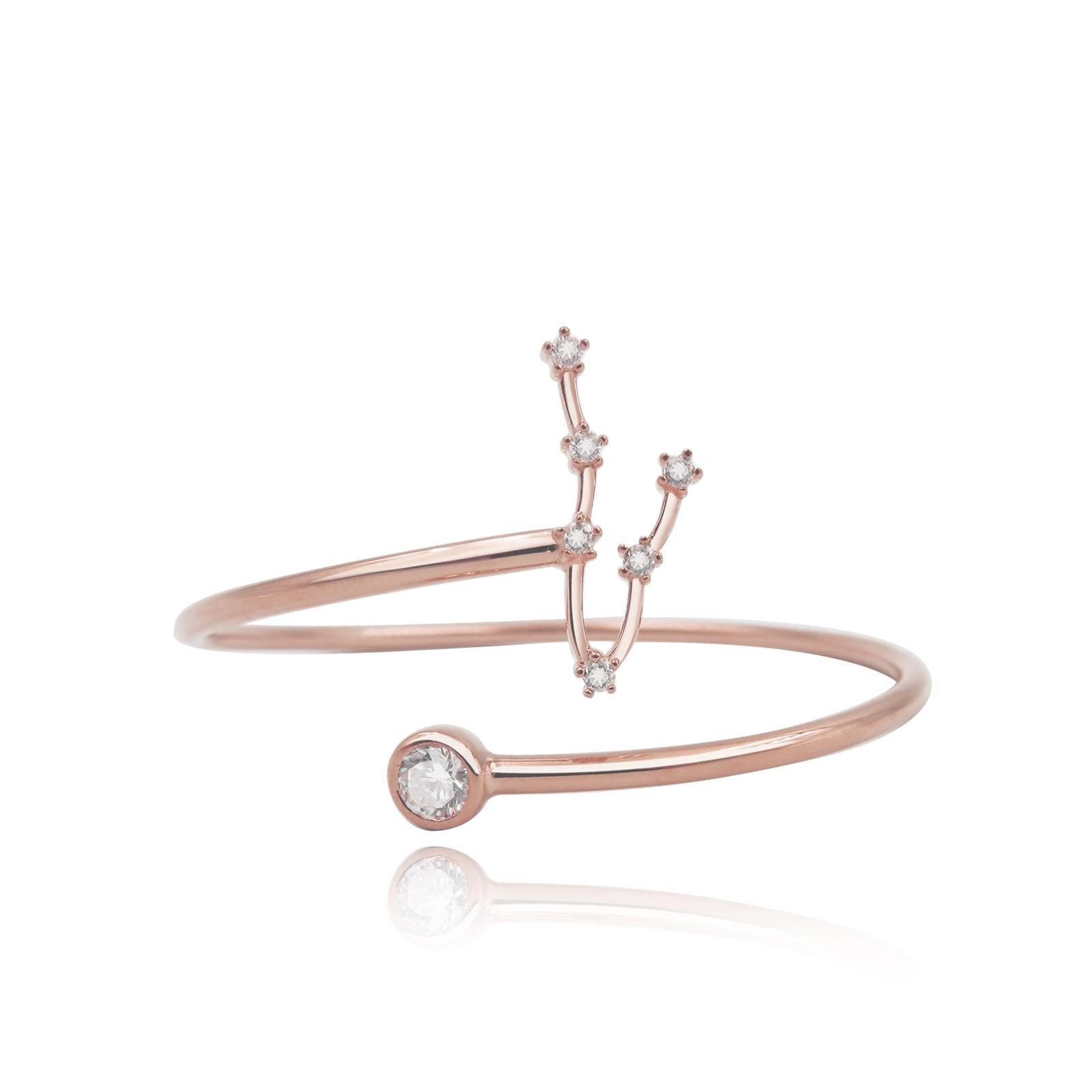 You are unique and your zodiac tells part of your story.  How your zodiac is displayed in the beautiful nighttime sky is what we want you to carry with you always. This pisces constellation wire bezel cuff shares a part of your personality with us