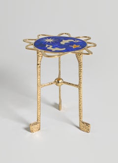 Beistelltisch Pisces aus Messing mit Halbedelsteinen, Viya von Vikram Goyal