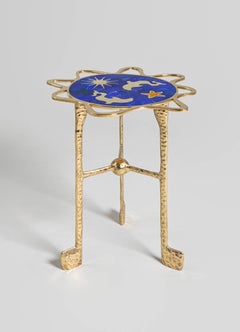 Pisces Side Table in Brass with Semi Precious Stones, Viya by Vikram Goyal