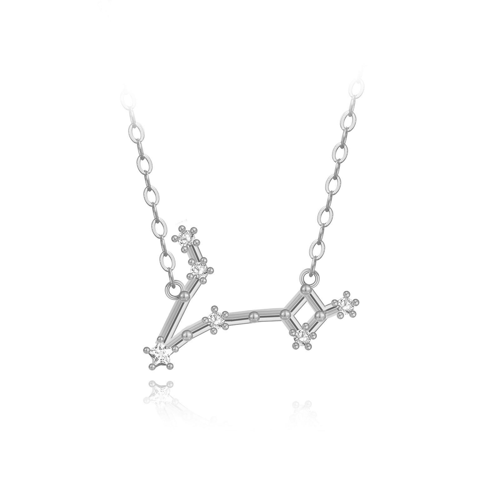 pisces constellation necklace silver