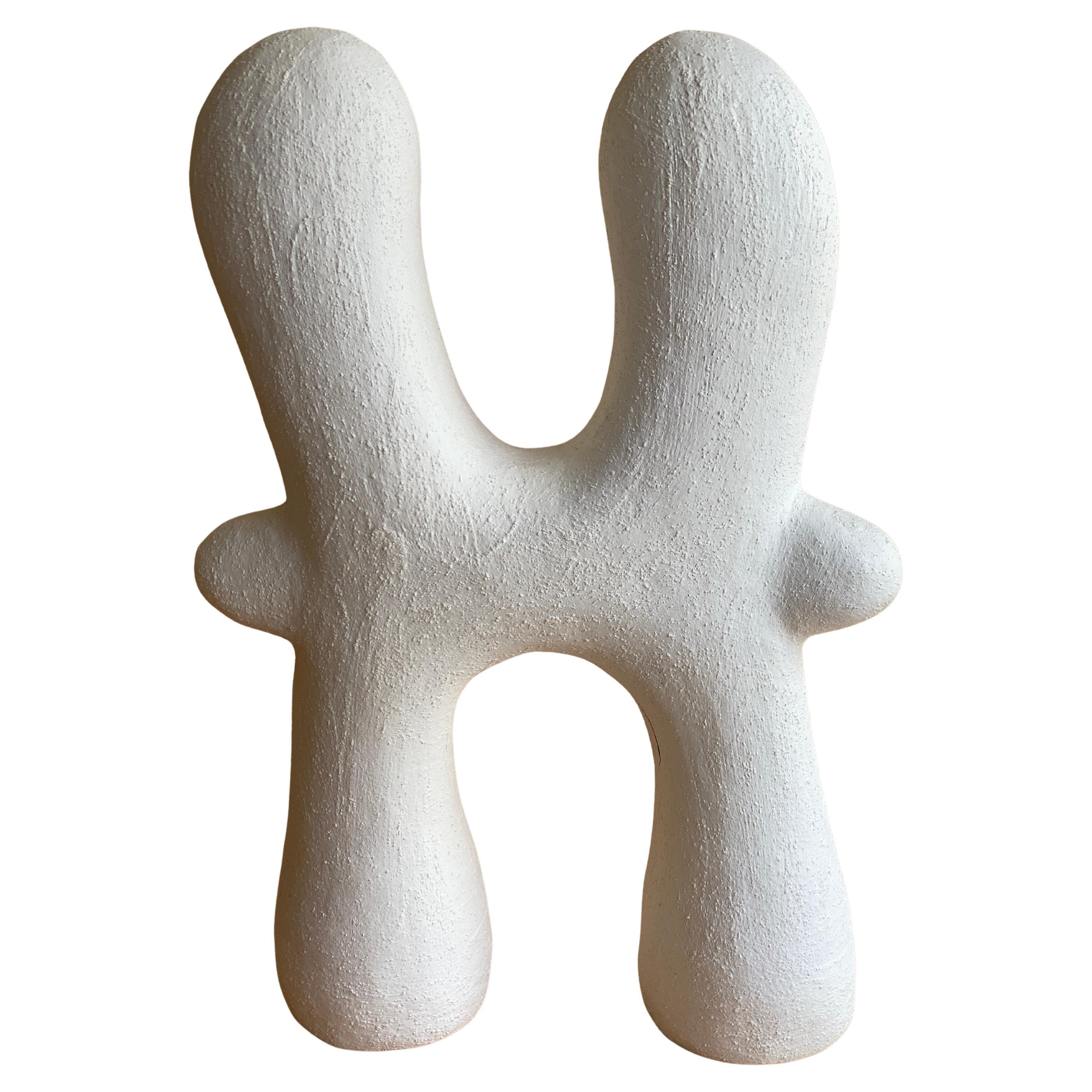 Pisces White Tall Ceramic Sculpture by Stephanie Phillips