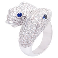 Pisces Zodiac Cocktail-Ring mit Diamanten entworfen von Ella Gafter
