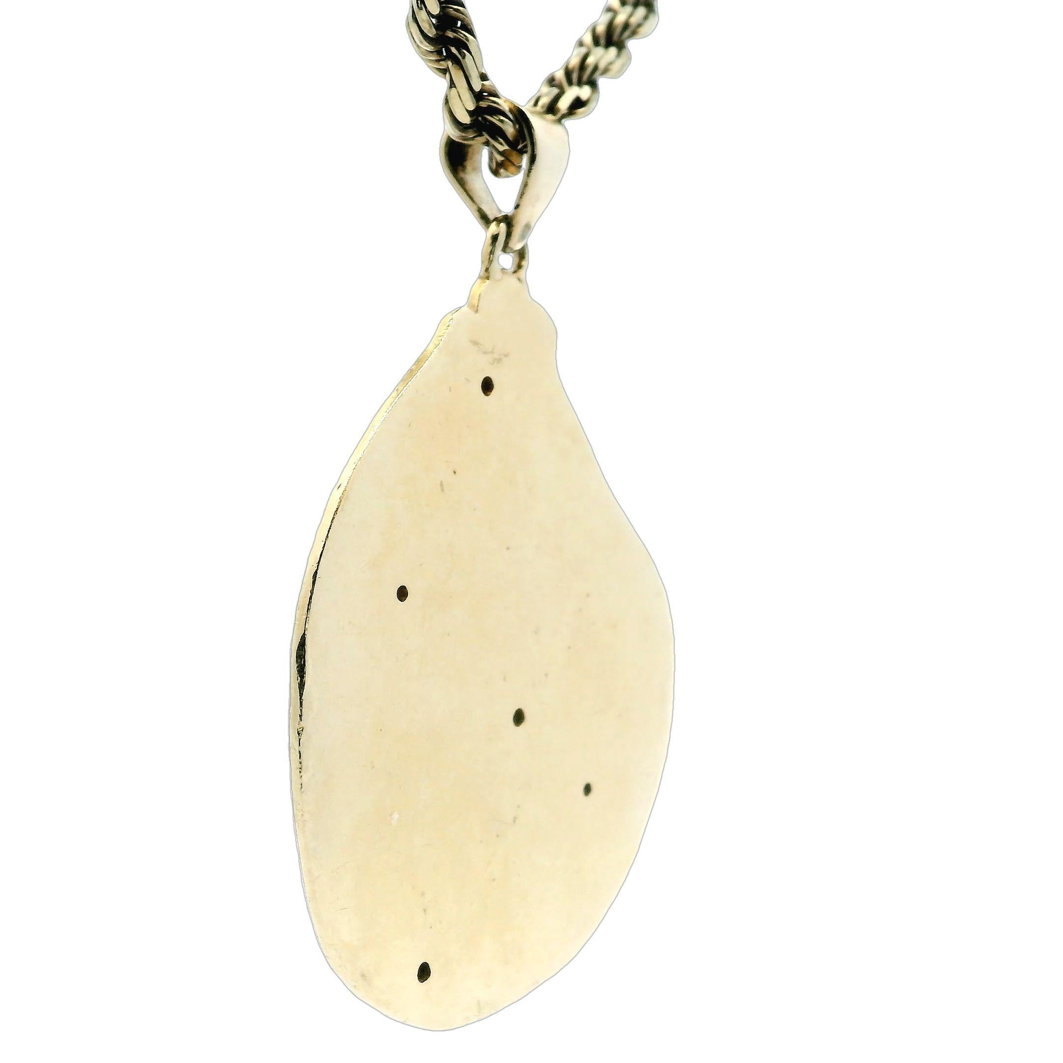 Fische Zodiac Diamant 14 Karat Gelbgold Freiform-Anhänger Halskette (Rundschliff)