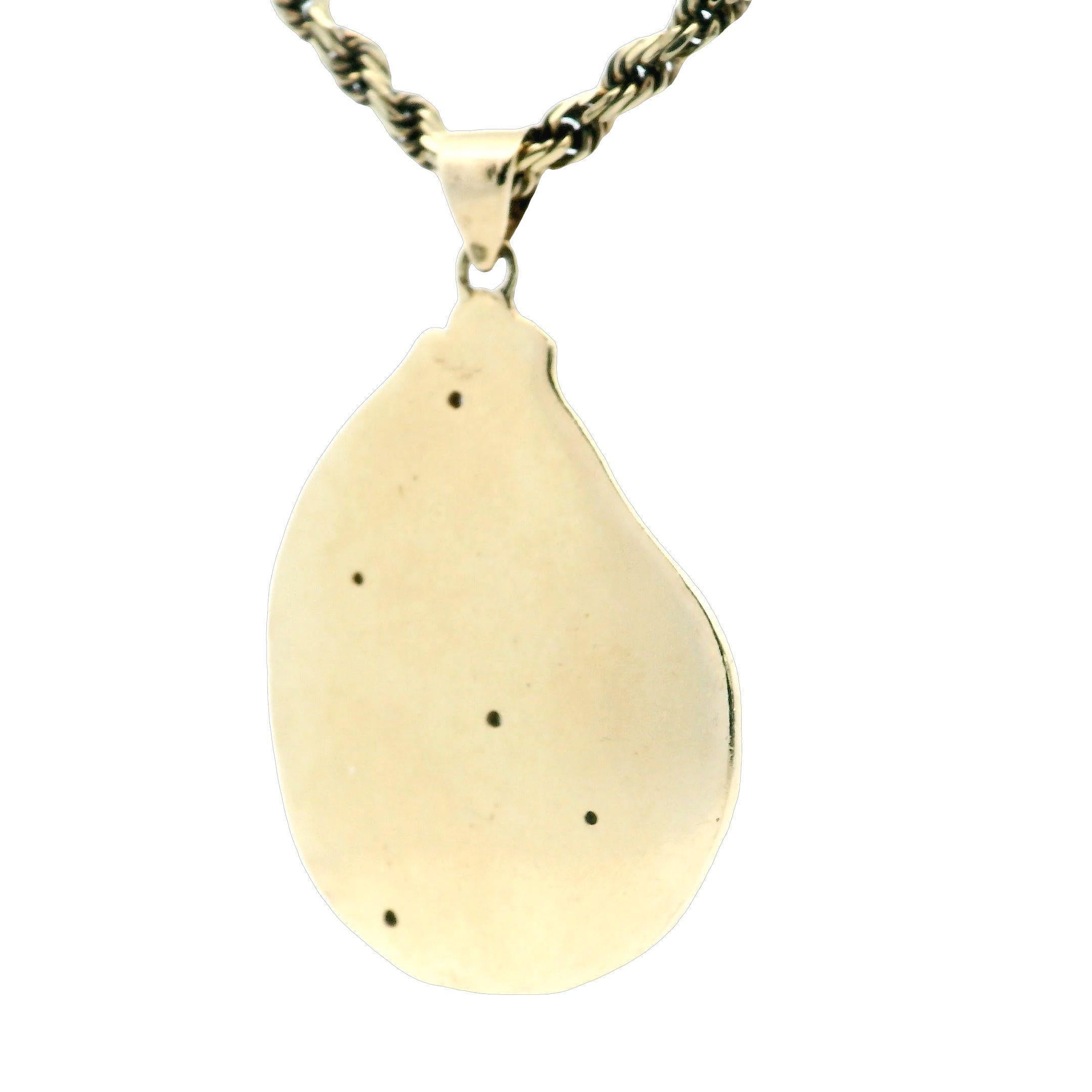 Fische Zodiac Diamant 14 Karat Gelbgold Freiform-Anhänger Halskette im Zustand „Hervorragend“ in Boca Raton, FL