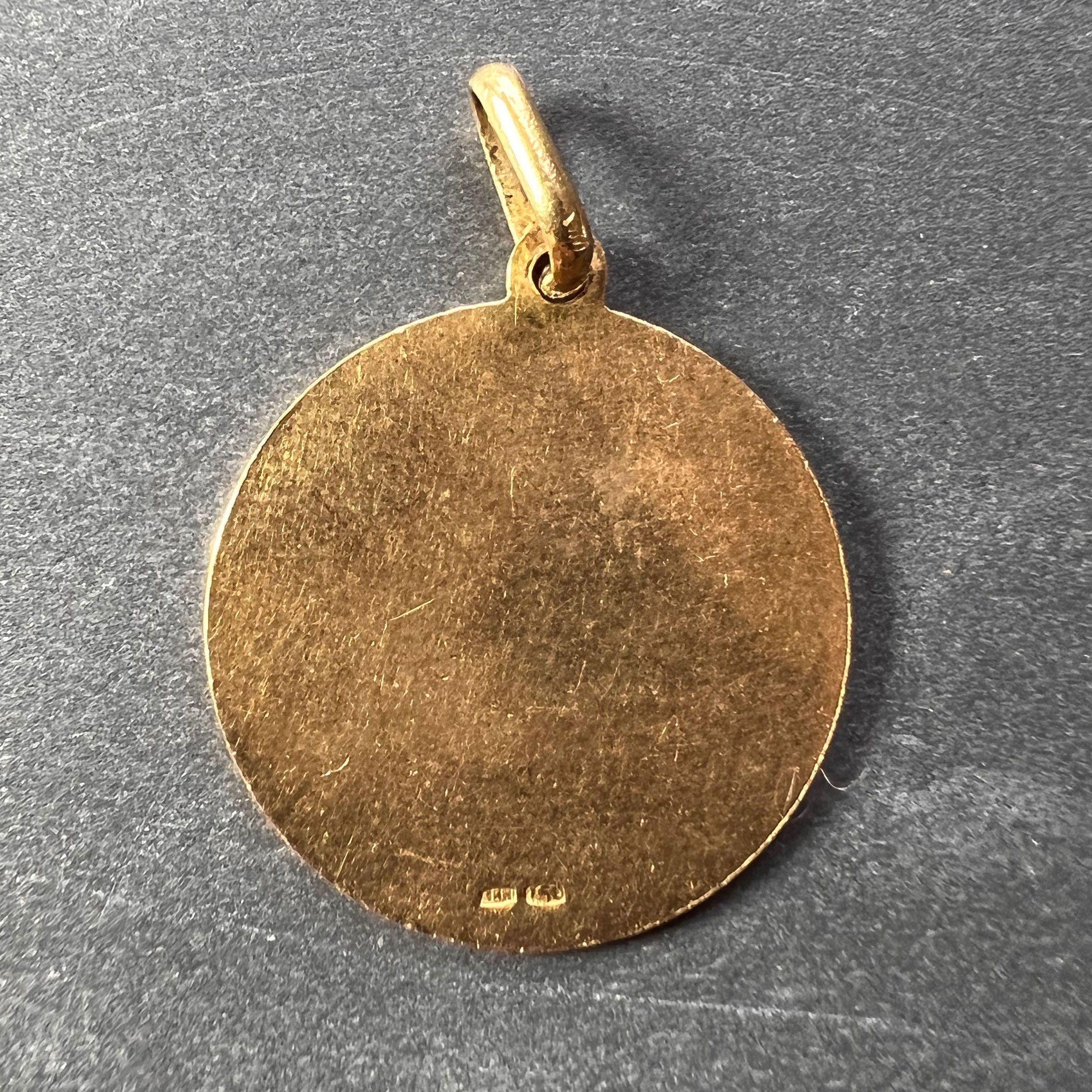 Pisces Zodiac Fish 18K Yellow Gold Enamel Charm Pendant In Good Condition In London, GB