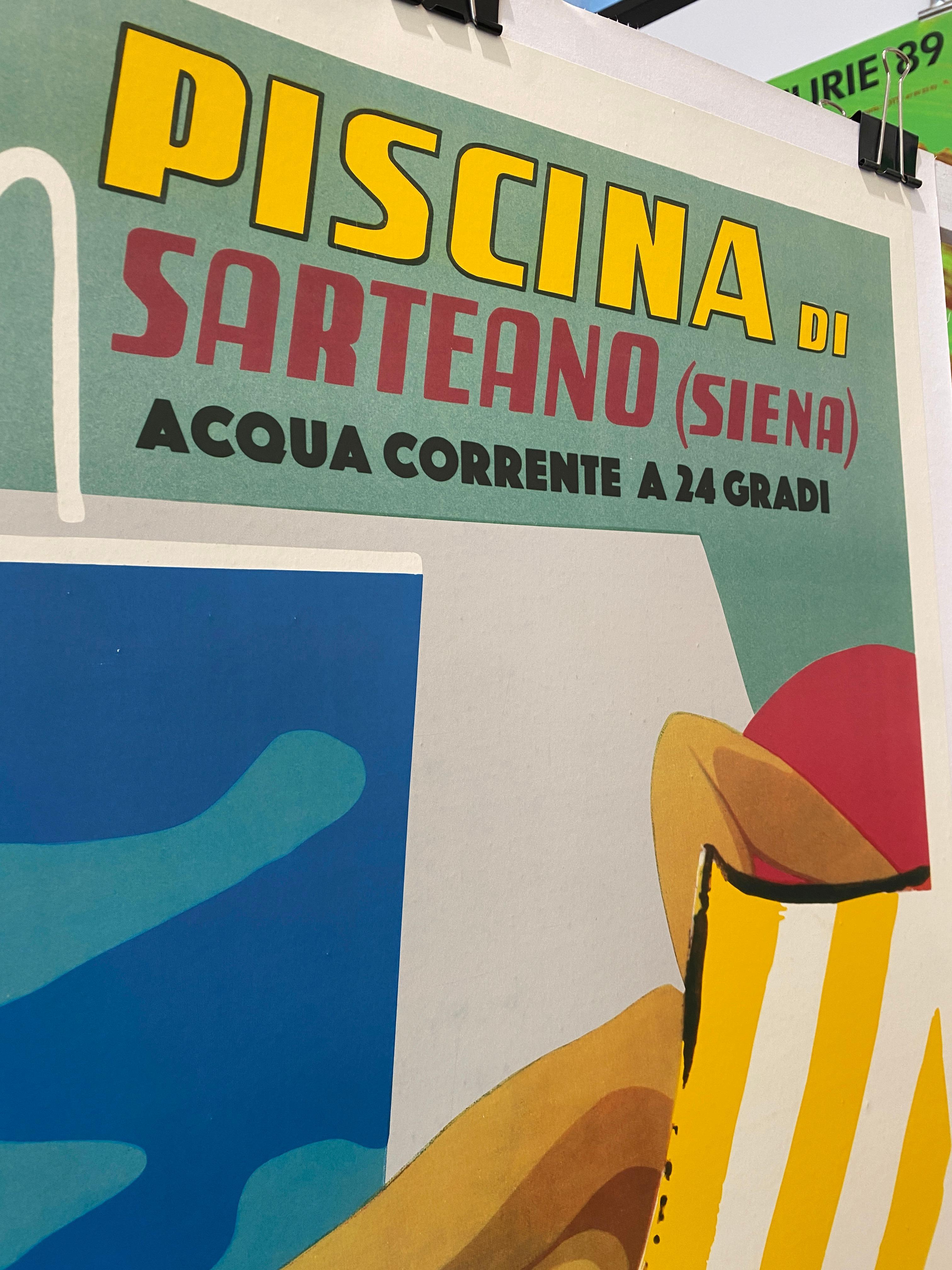 Original-Vintage-Poster „Piscina Di Sarteano“, 1962 im Angebot 7