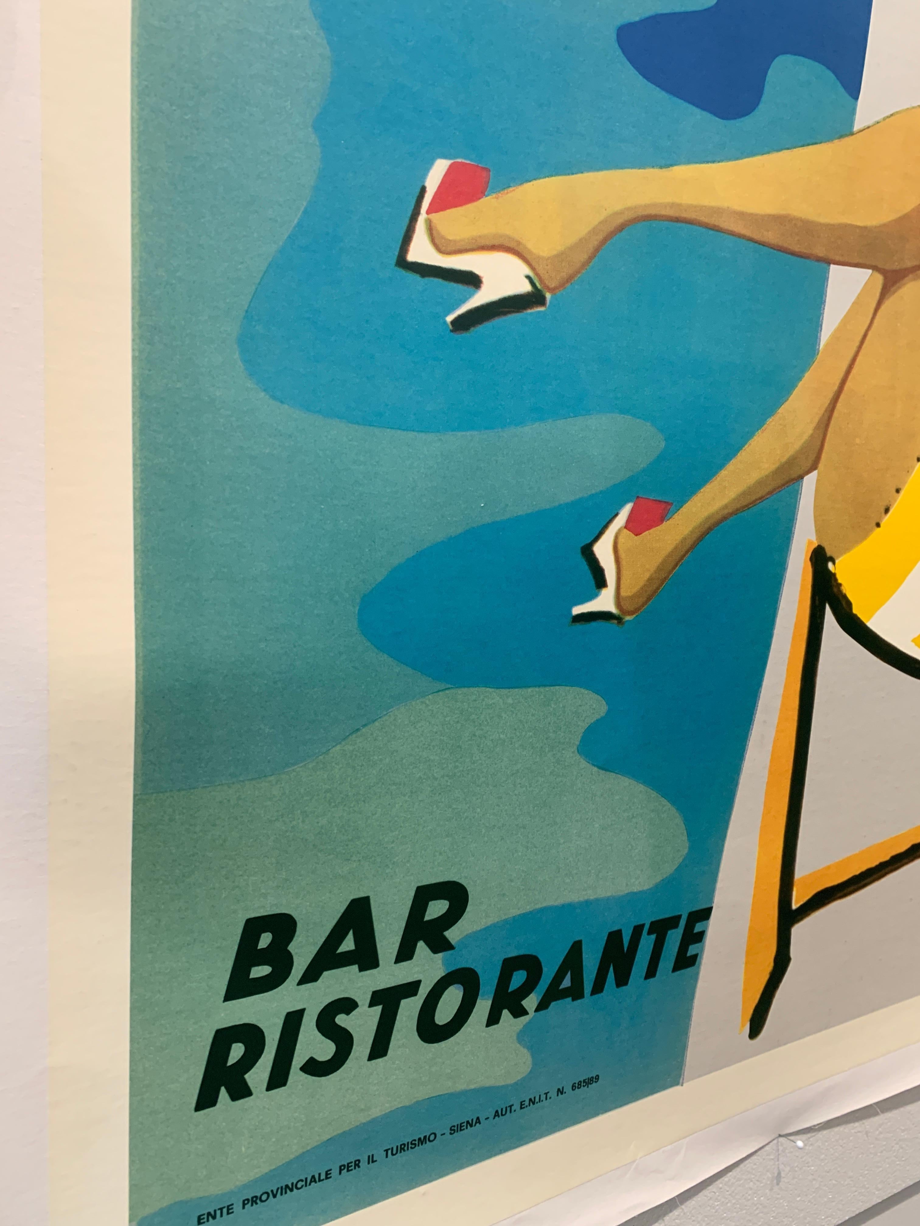 Original-Vintage-Poster „Piscina Di Sarteano“, 1962 (Moderne der Mitte des Jahrhunderts) im Angebot