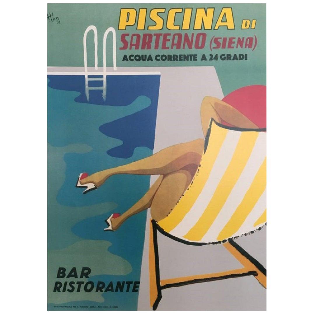 "Piscina Di Sarteano" Original Vintage Poster