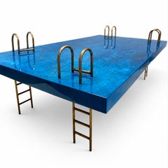 Piscine I, mesa de centro escultural de bronce de Franck Genser (prototipo)