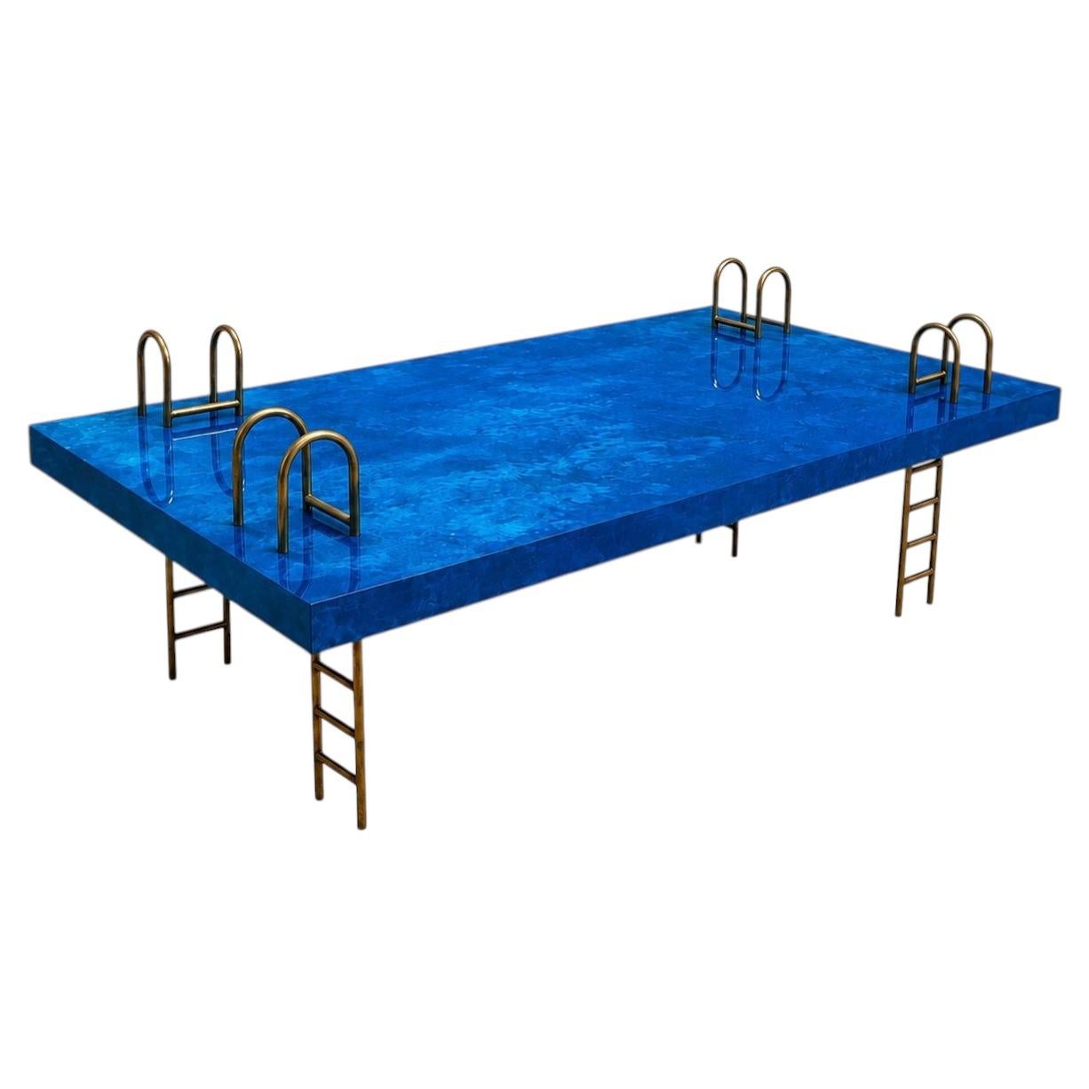 Piscine I, Sculptural Bronze Cocktail Table by Franck Genser (Prototype) For Sale