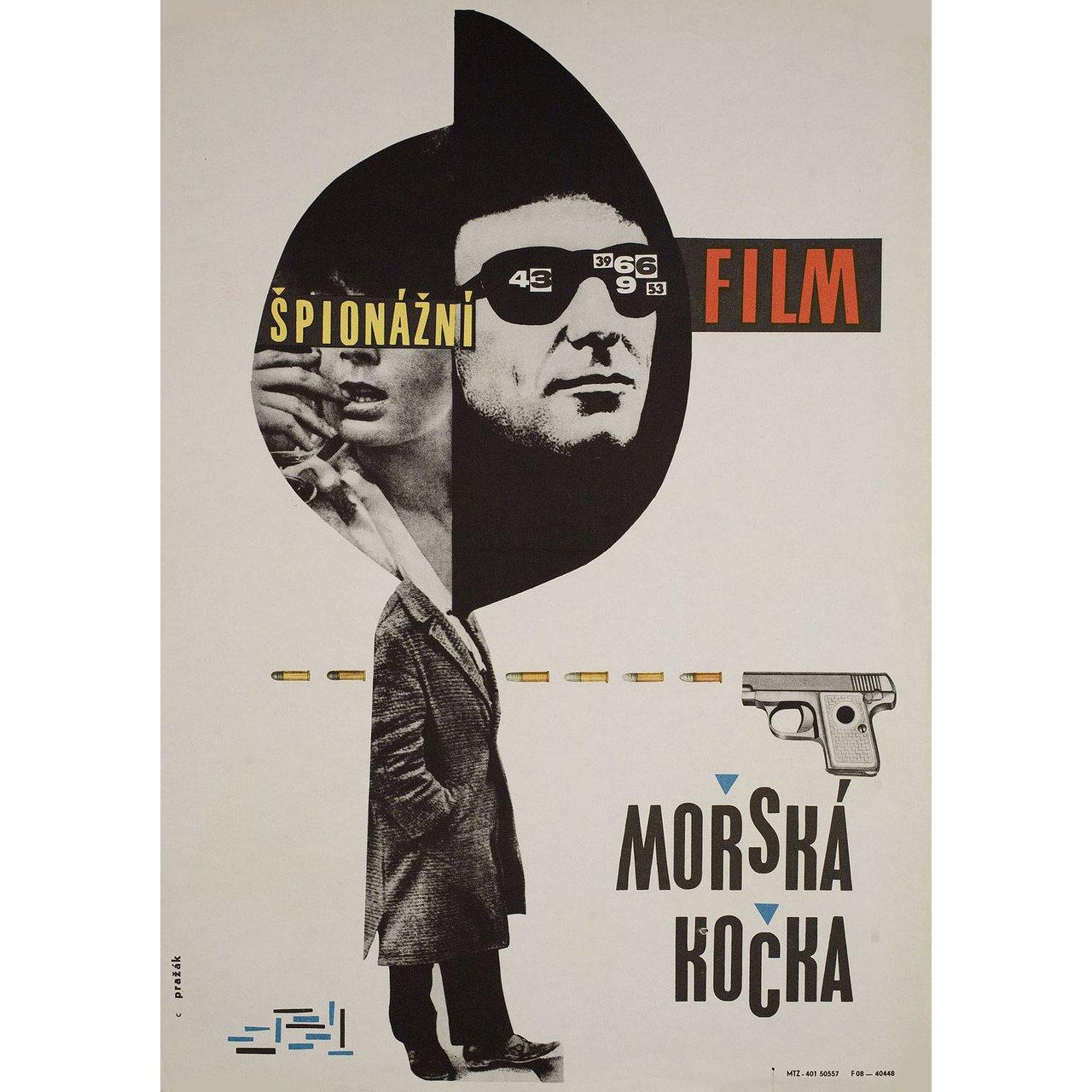 Original 1965 Czech A3 poster by Cenek Prazak for the film Pisica de mare directed by Gheorghe Turcu with Leopoldina Balanuta / Haralambie Boros / Iurie Darie / Toma Dimitriu. Fine condition, folded. Many original posters were issued folded or were