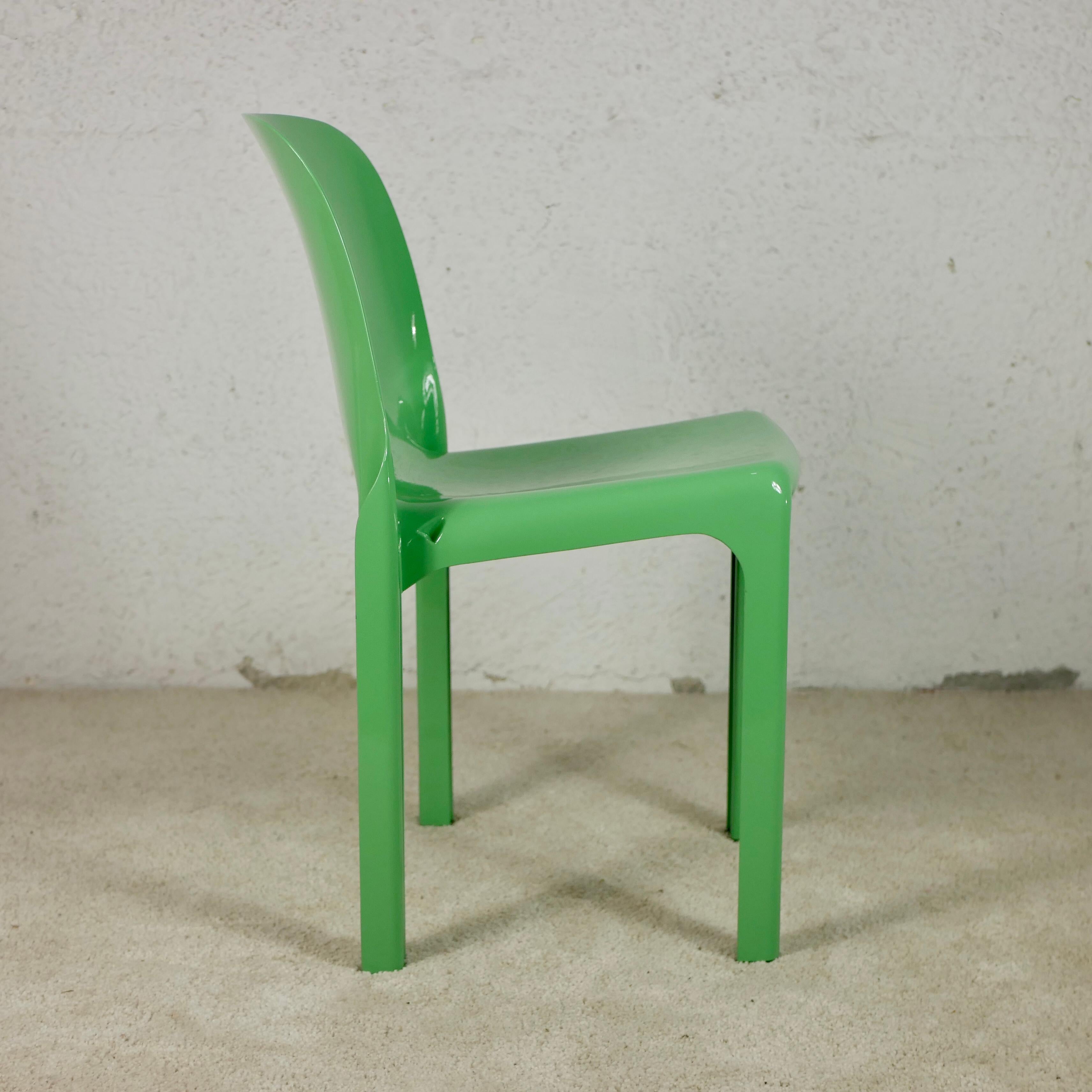 Pistacchio Green Selene Chairs by Vico Magistretti for Artemide In Good Condition In Lyon, FR