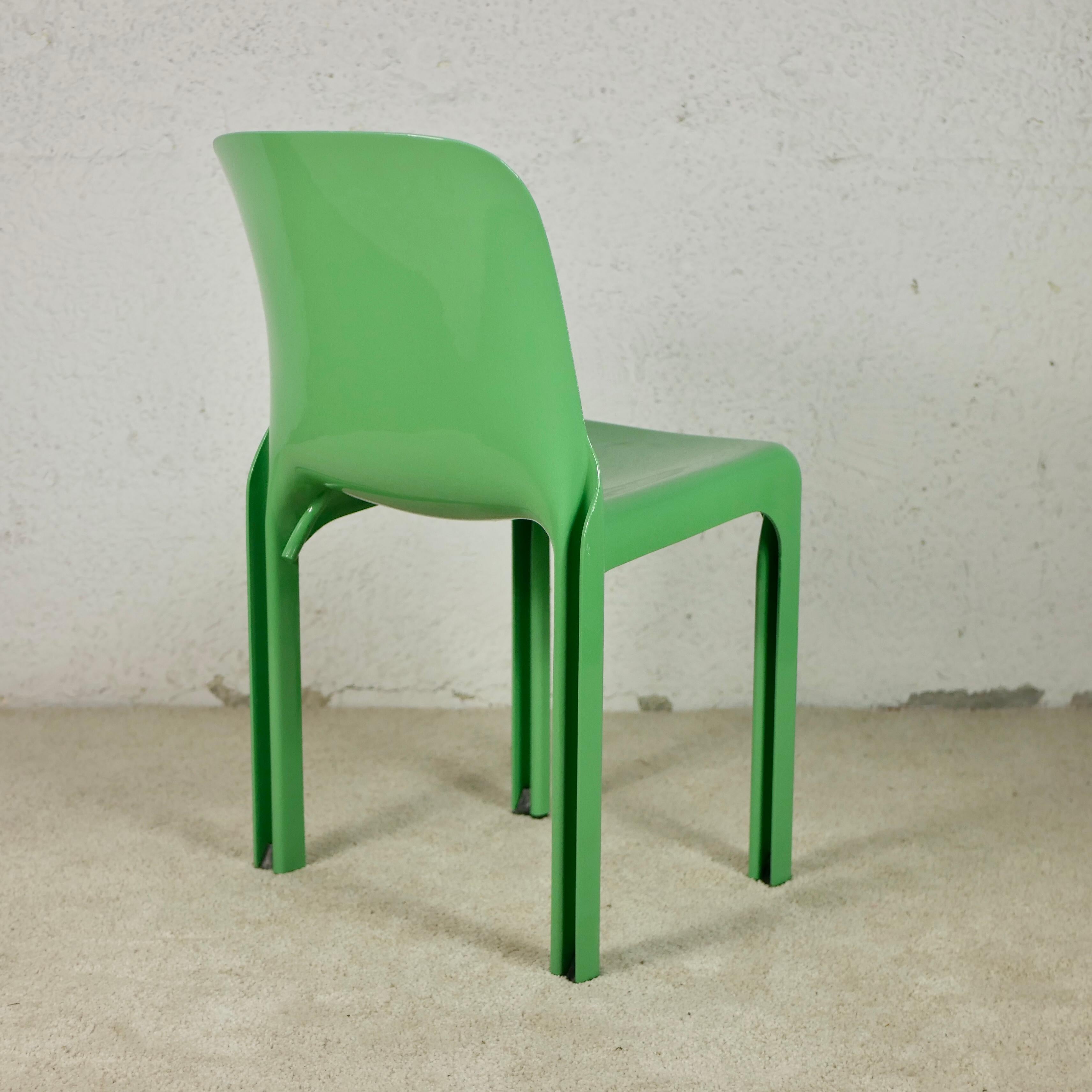 Late 20th Century Pistacchio Green Selene Chairs by Vico Magistretti for Artemide
